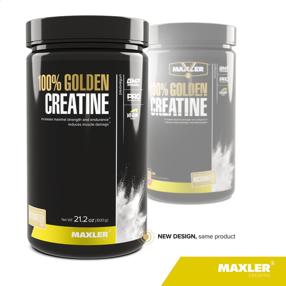 Nutrition facts label for Maxler 100% Golden Creatine