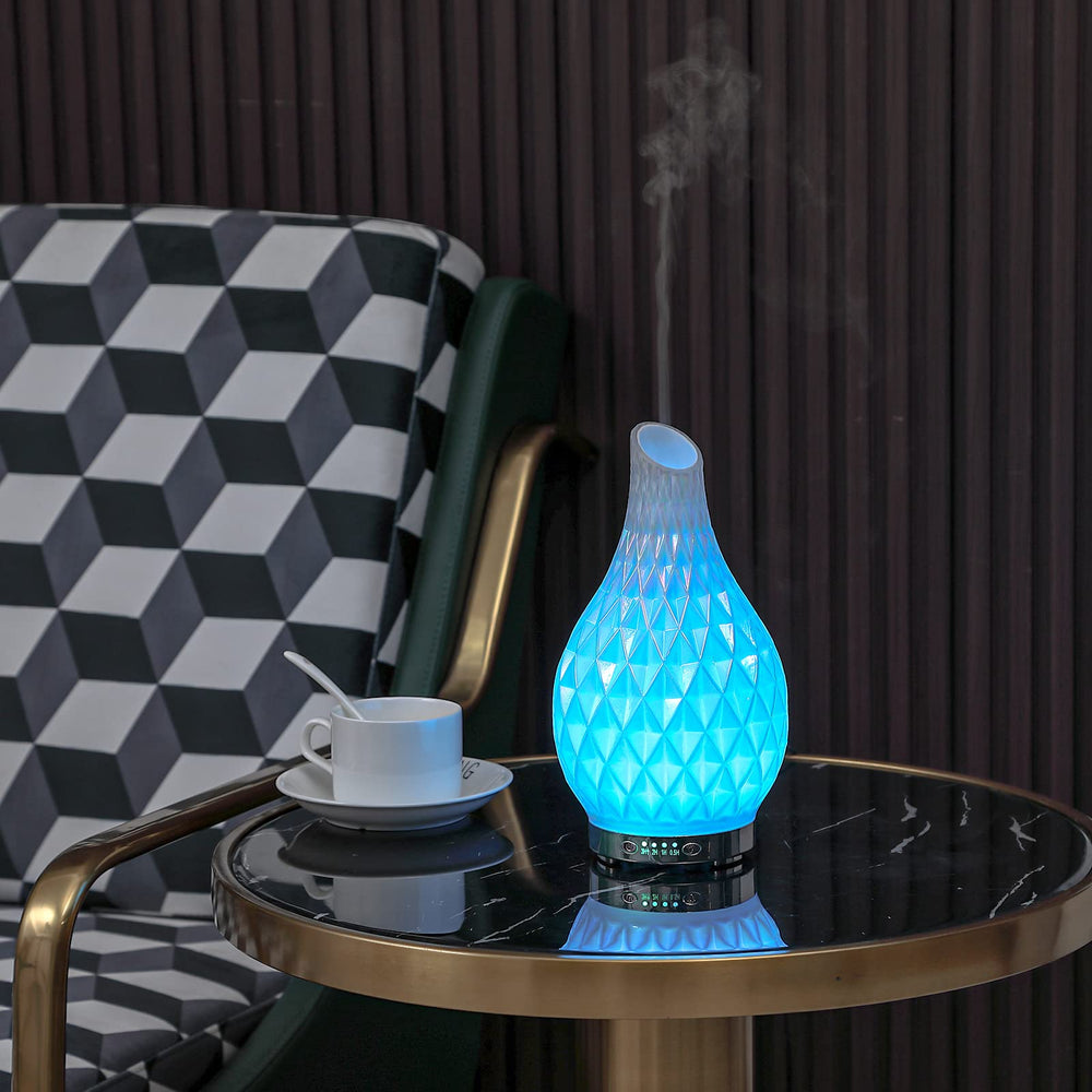 MAXWINER diffuser settings showing 0.5H, 1H, 2H, continuous mist