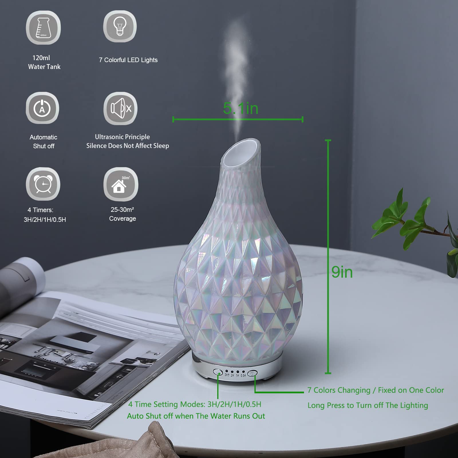 MAXWINER packaging and 120ml capacity diffuser with accessories