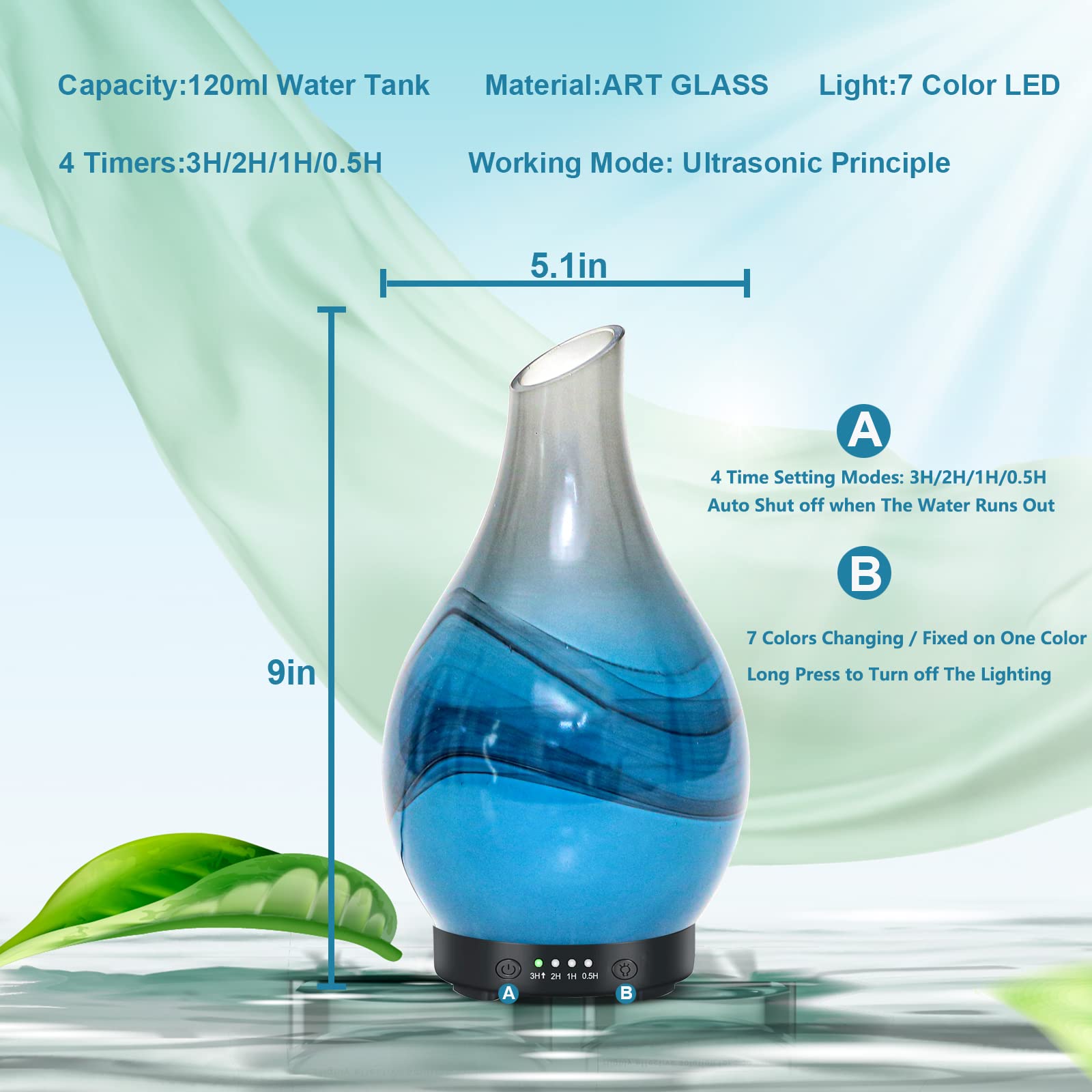120ml capacity MAXWINER diffuser on desk in home setting