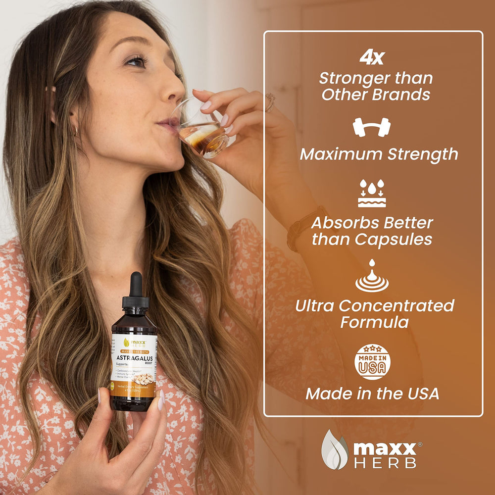 Astragalus root tincture dropper with liquid