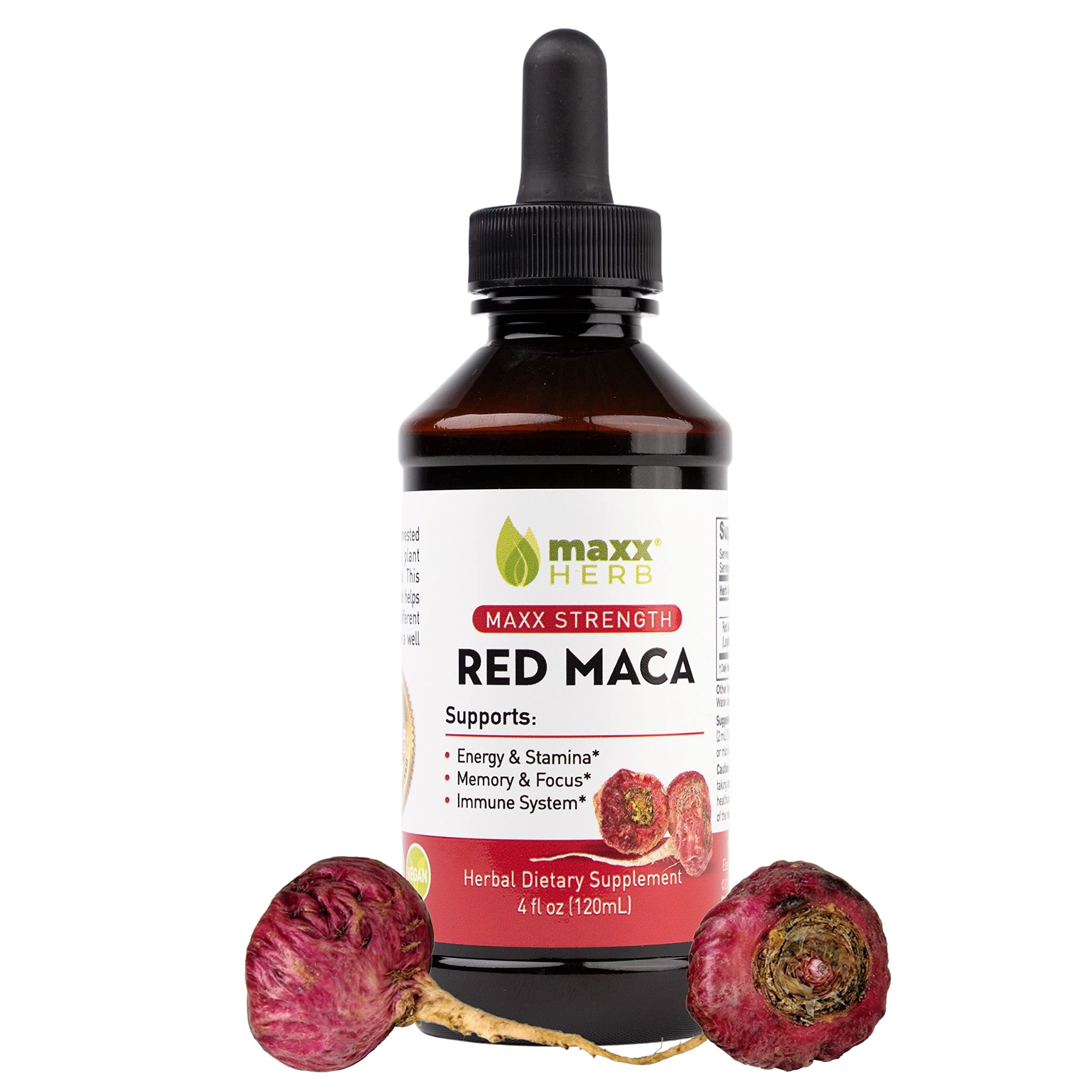 Maxx Herb Red Maca Root Extract 4 oz bottle