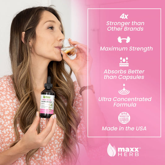Liquid valerian root extract showing fast absorption