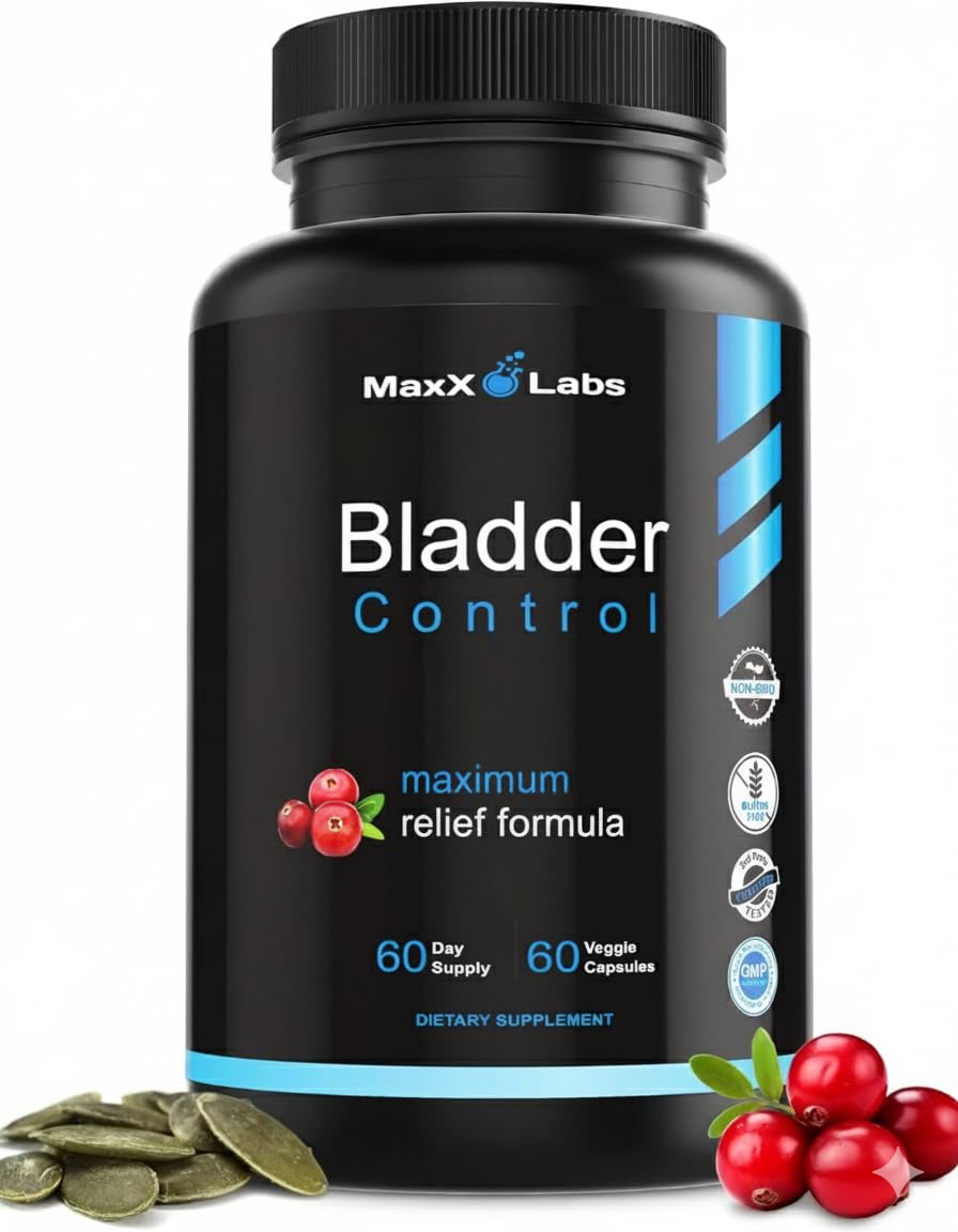 MaxX Labs Bladder Control Supplement bottle on a white background