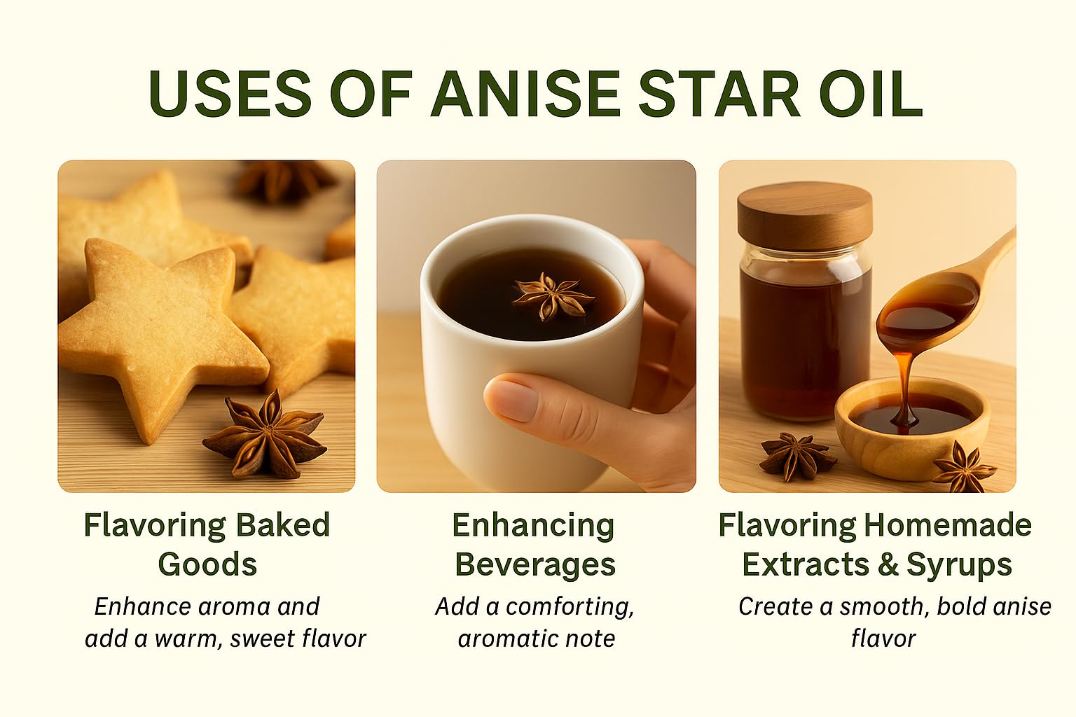 Amber glass bottle of Mayan's Secret Anise Star Essential Oil