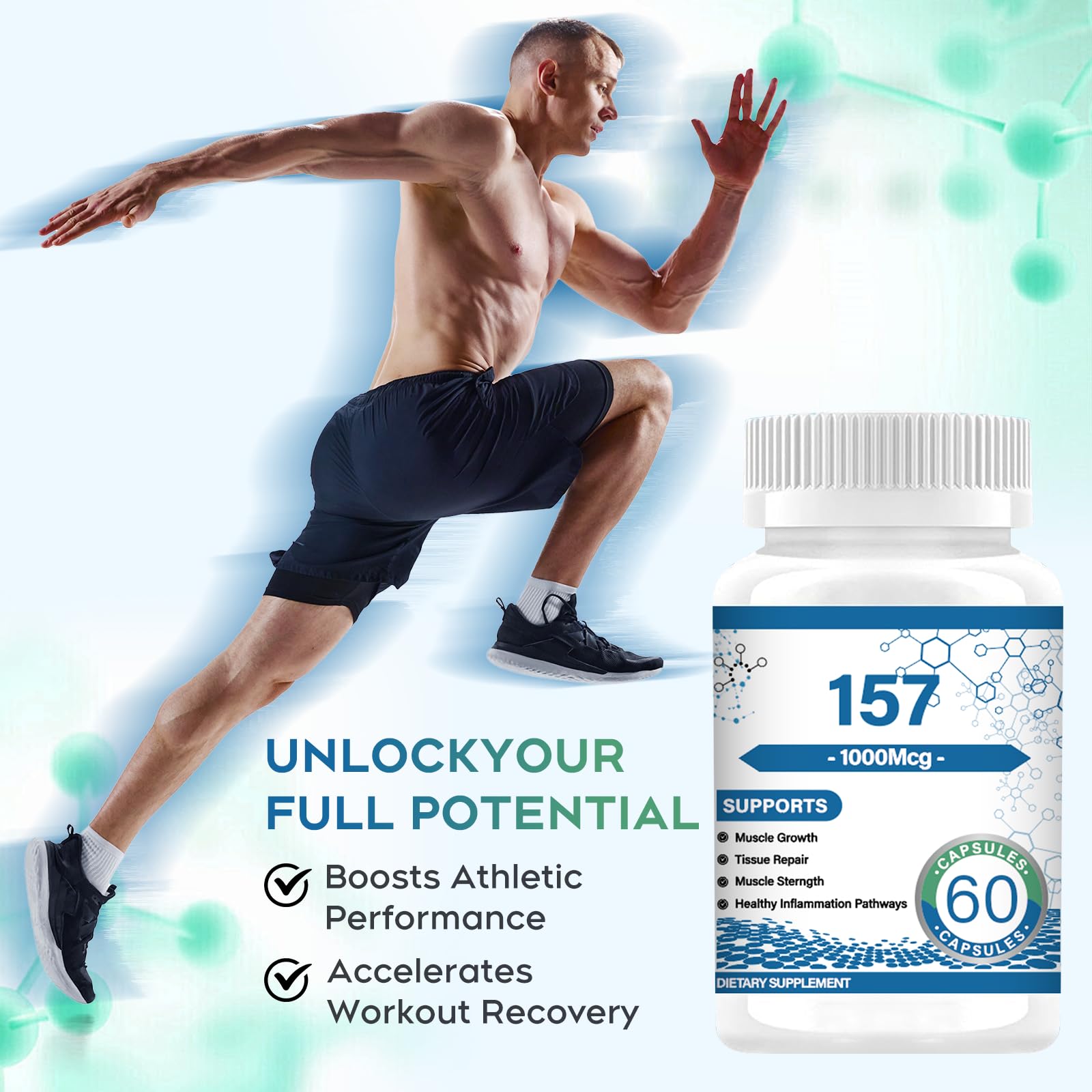 Close-up view of capsules and bottle