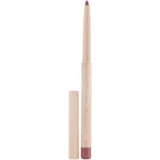 Maybelline Gigi Hadid Taura lip liner shown in mechanical self-sharpening design for precise shaping.