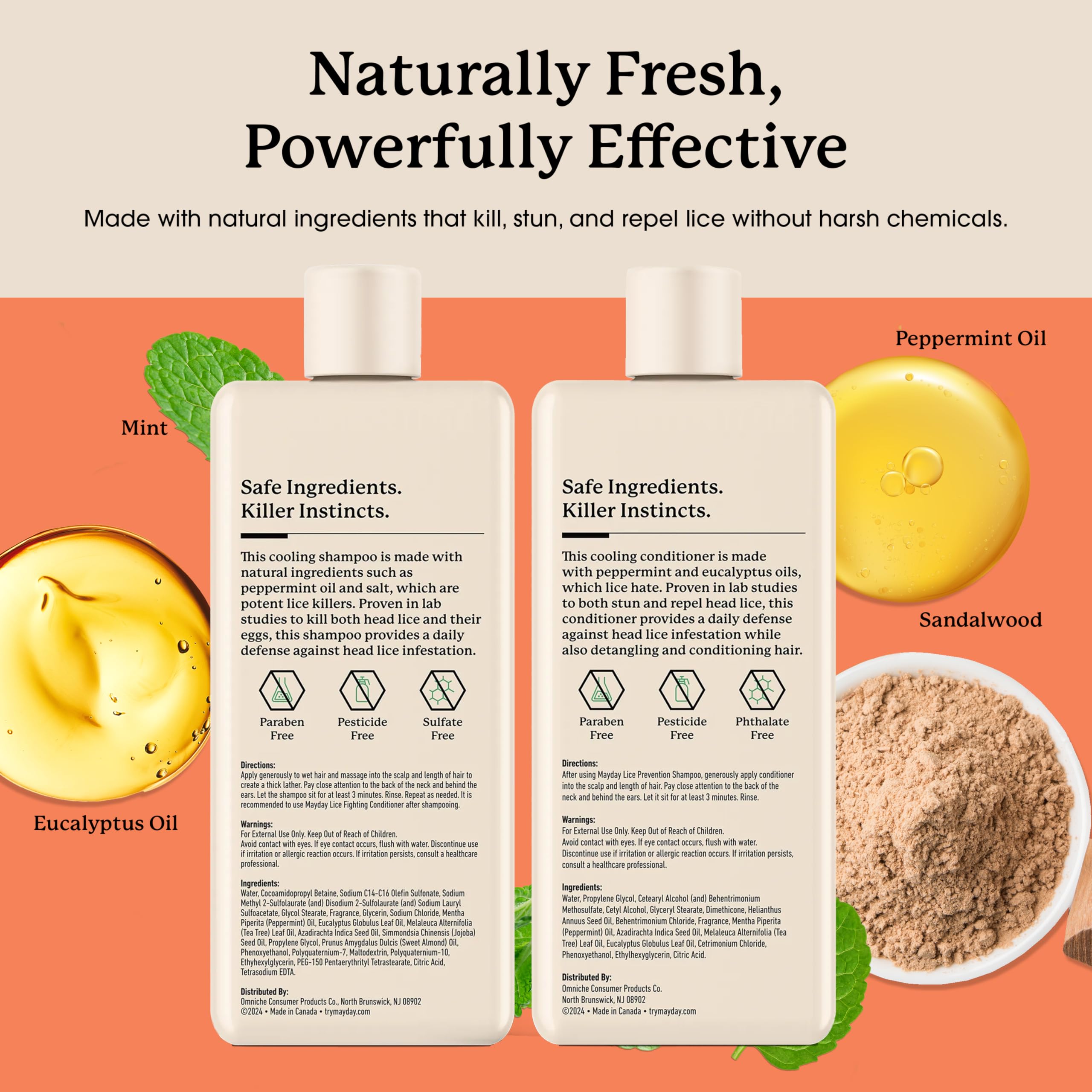 MAYDAY non-toxic label indicating pesticide-free hair care product