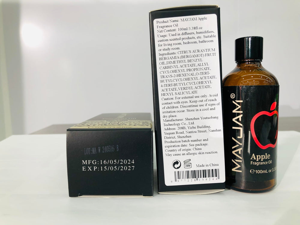 Top view of MAYJAM Apple Fragrance Oil bottle