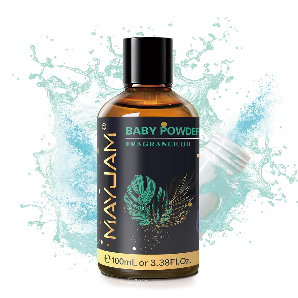 MAYJAM Baby Powder fragrance oil bottle close-up