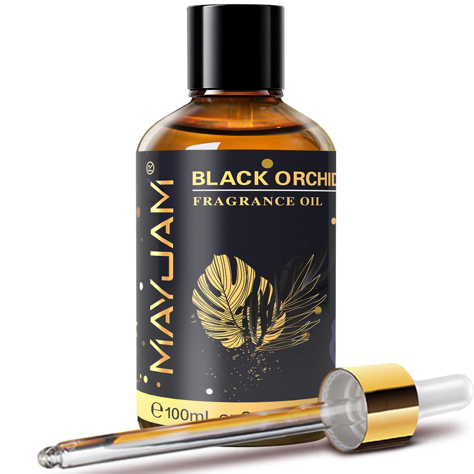 MAYJAM Black Orchid fragrance oil in a 100ml amber glass bottle