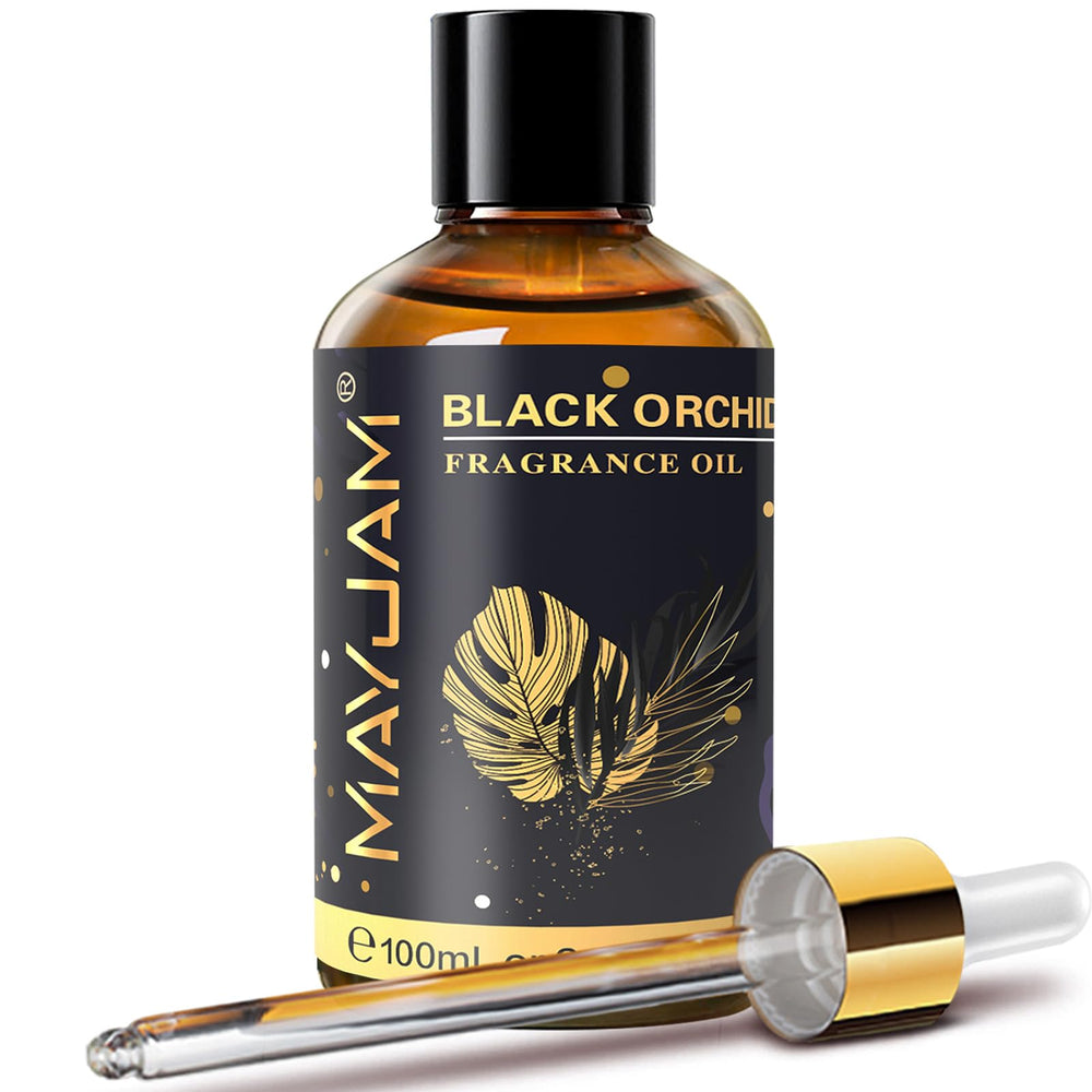 MAYJAM Black Orchid fragrance oil in a 100ml amber glass bottle