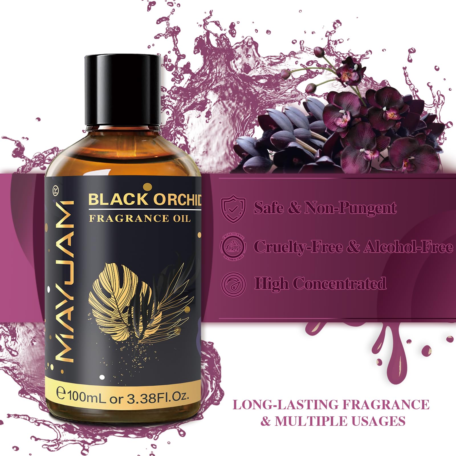 Amber glass bottle with glass dropper for MAYJAM fragrance oil