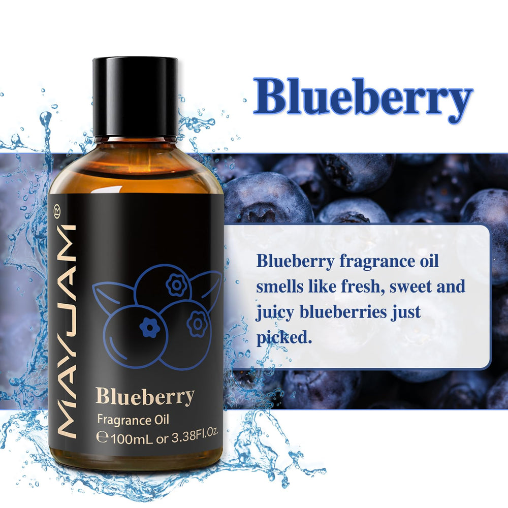 Amber glass bottle packaging for MAYJAM Blueberry fragrance oil