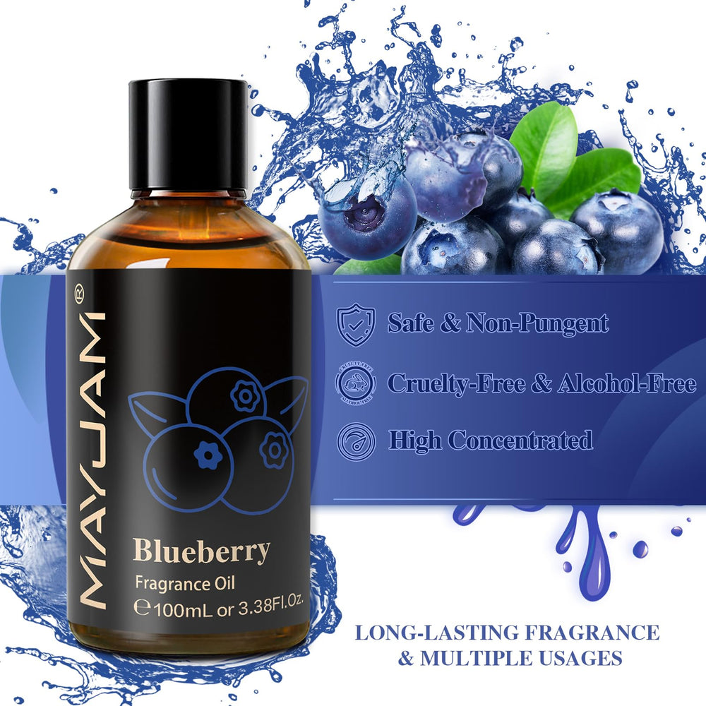 Close-up of MAYJAM Blueberry fragrance oil scent