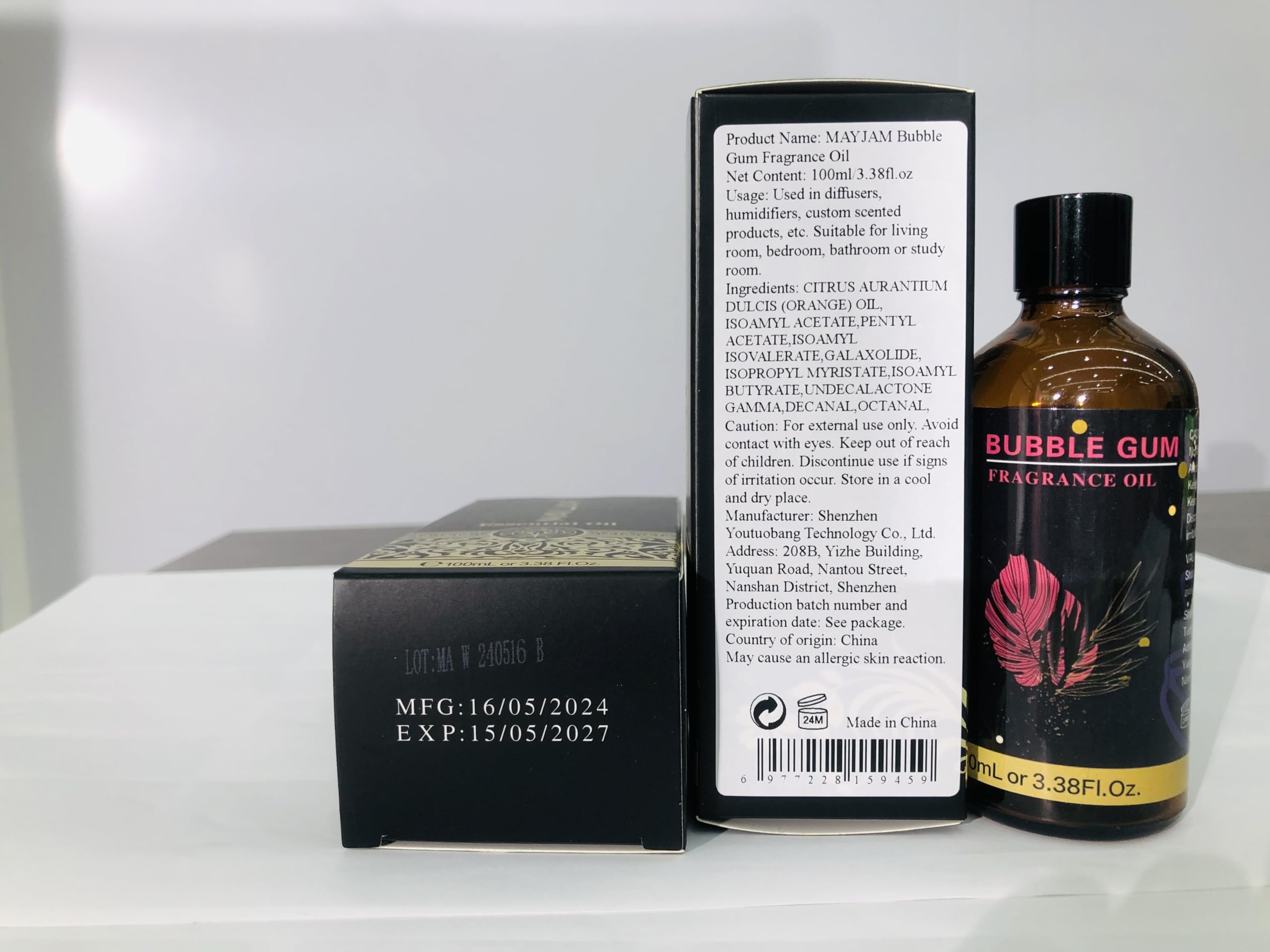 Gift-ready MAYJAM Bubble Gum Fragrance Oil packaging