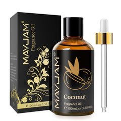 MAYJAM coconut fragrance oil in 100ml amber glass bottle with dropper