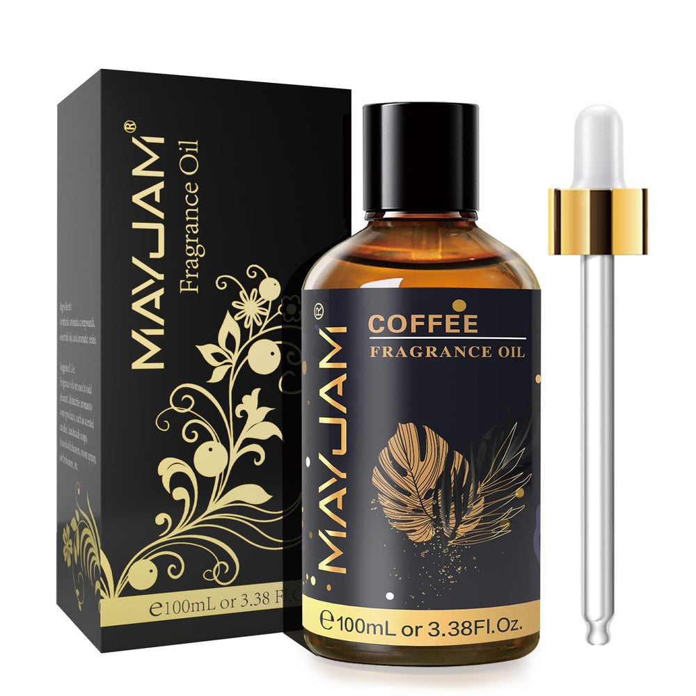 MAYJAM Coffee fragrance oil in 100ml amber bottle with glass dropper