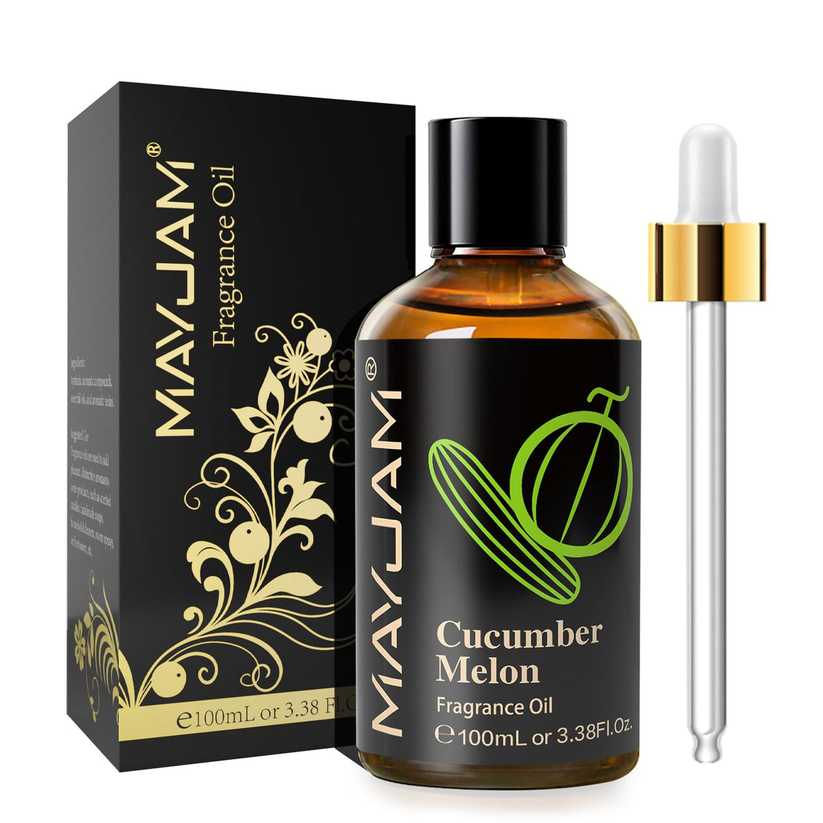 MAYJAM cucumber melon fragrance oil in a 100ml amber bottle