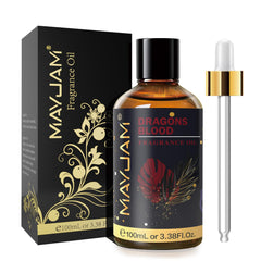 100ml amber bottle of MAYJAM Dragons Blood fragrance oil with glass dropper
