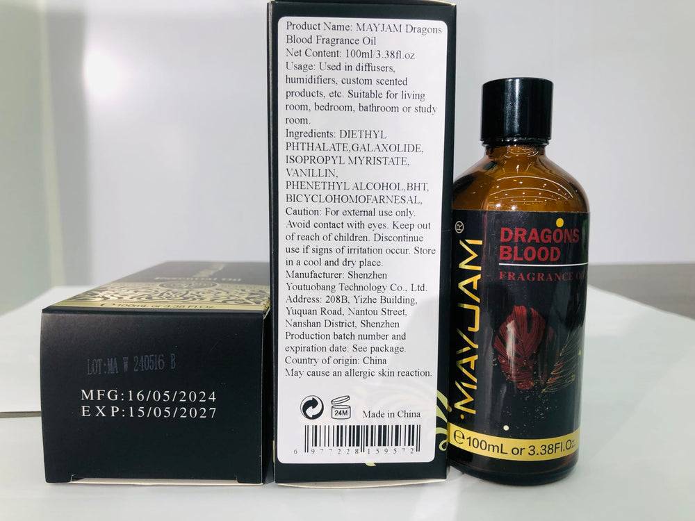 Visual representation of long-lasting scent for MAYJAM Dragons Blood fragrance oil