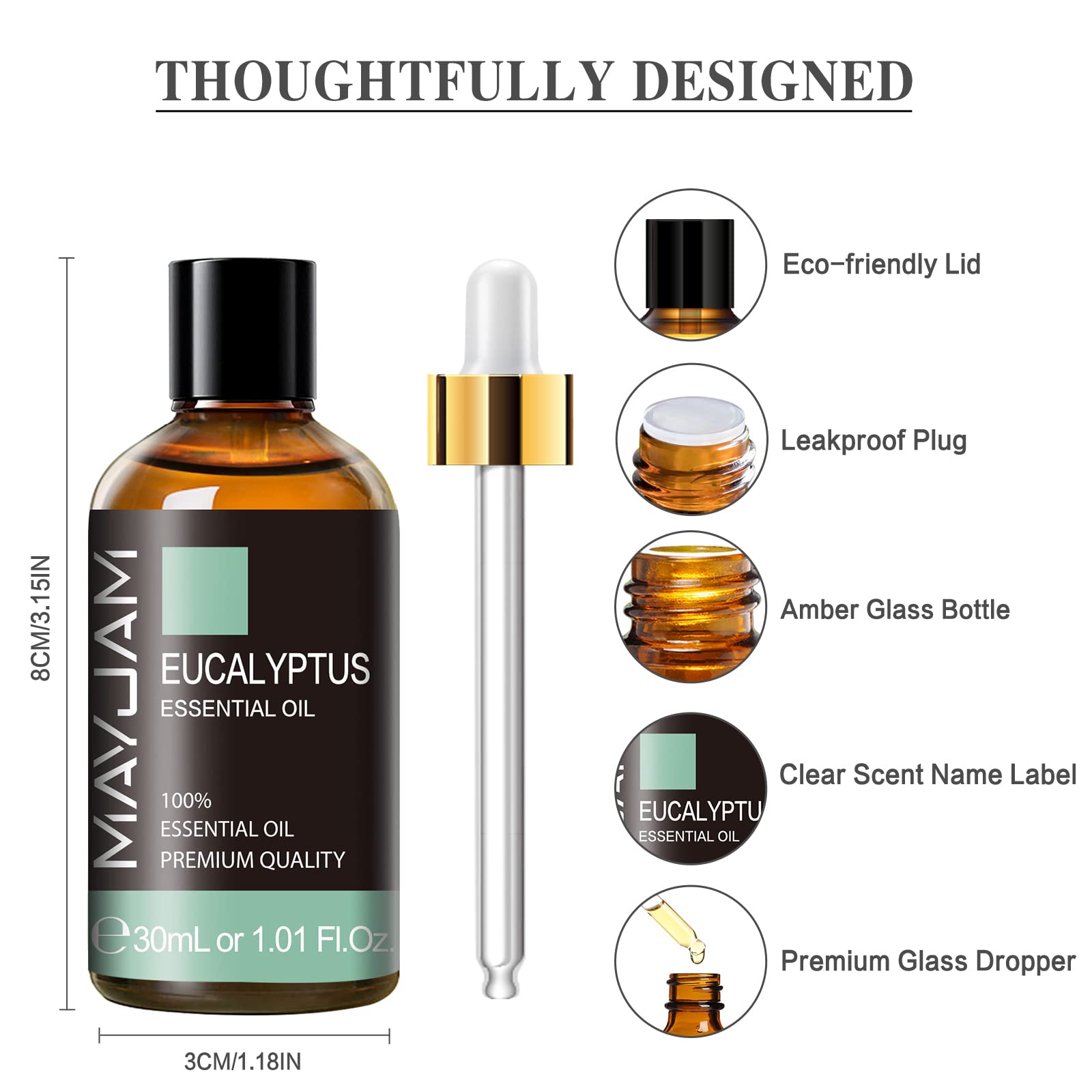 MAYJAM Eucalyptus oil packaging and bottle