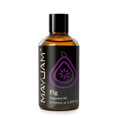 Amber 100ML bottle of MAYJAM Fig fragrance oil with glass dropper