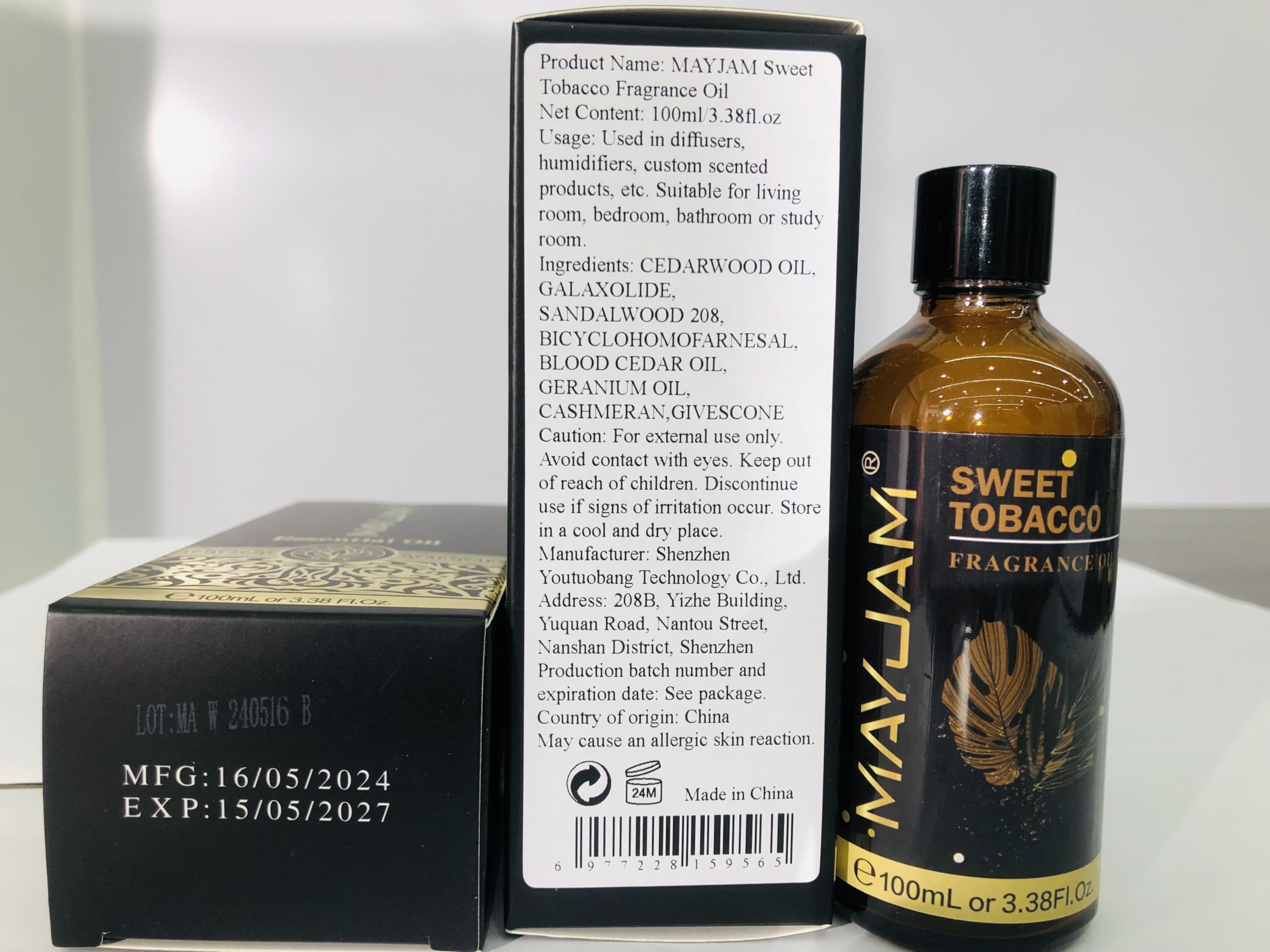 Sweet tobacco aroma profile of MAYJAM fragrance oil