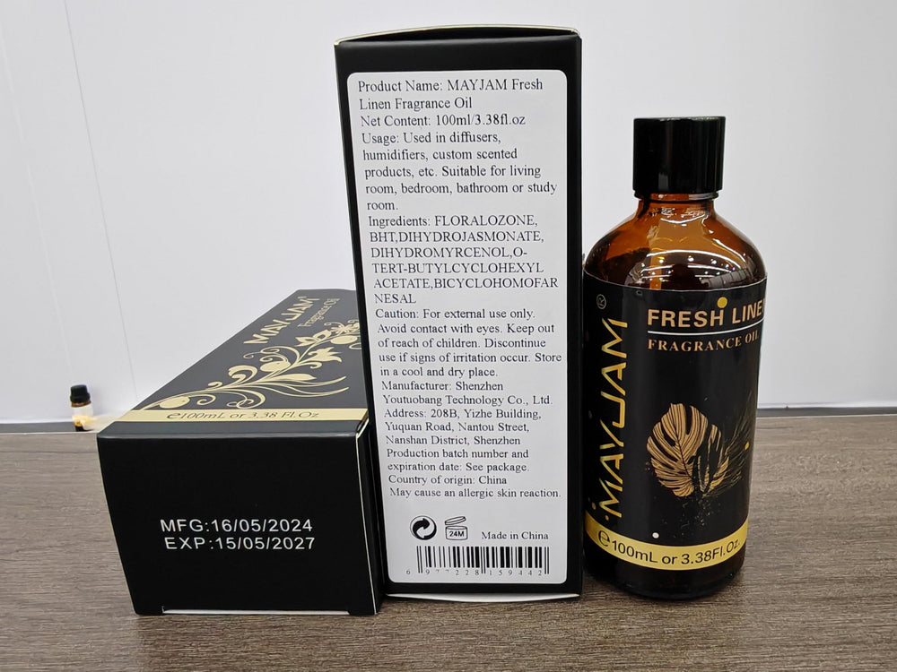 Close-up of MAYJAM Fresh Linen fragrance oil scent