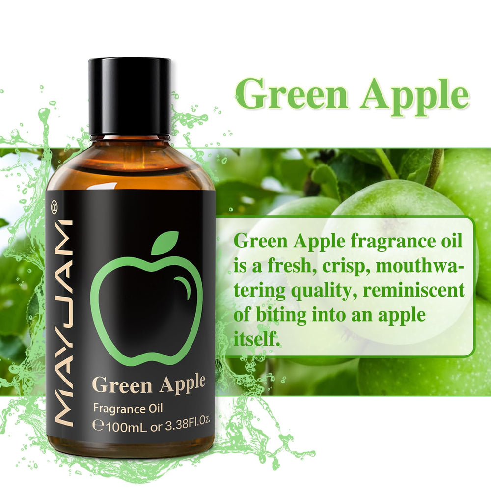 Green Apple fragrance oil bottle with packaging