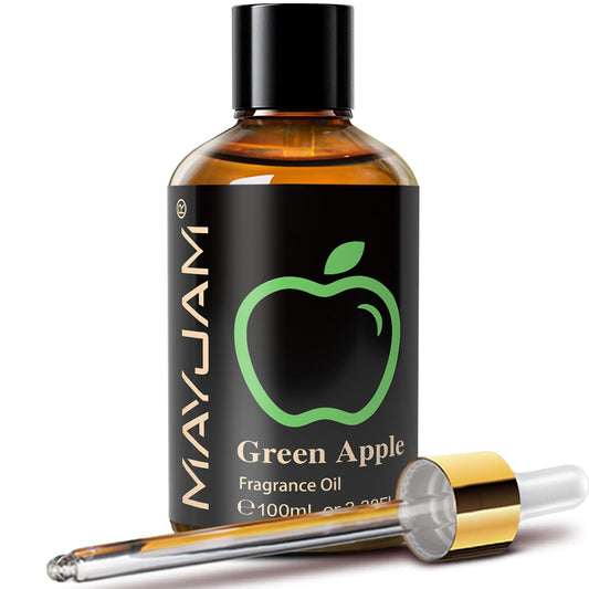 MAYJAM Green Apple fragrance oil bottle with long-lasting scent for diffusers.