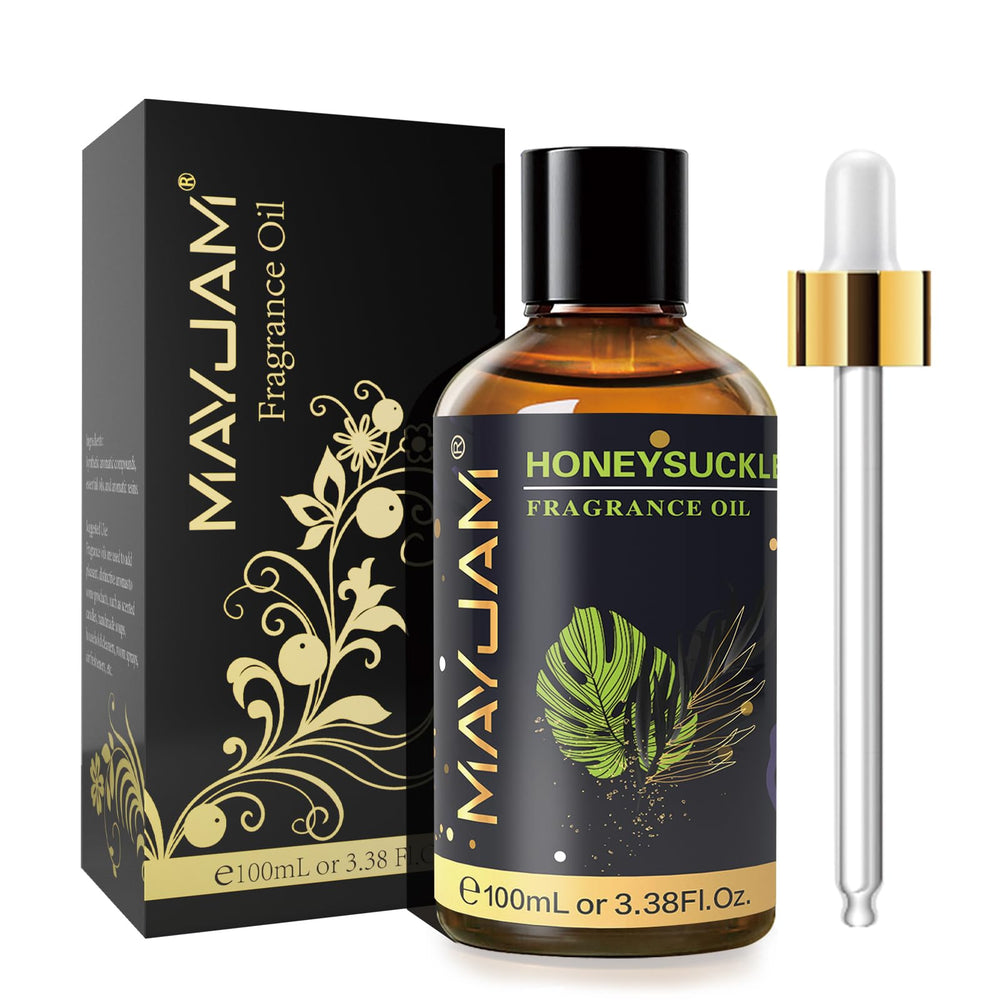 MayJAM Honeysuckle Fragrance Oil in 100ml amber glass bottle with glass dropper