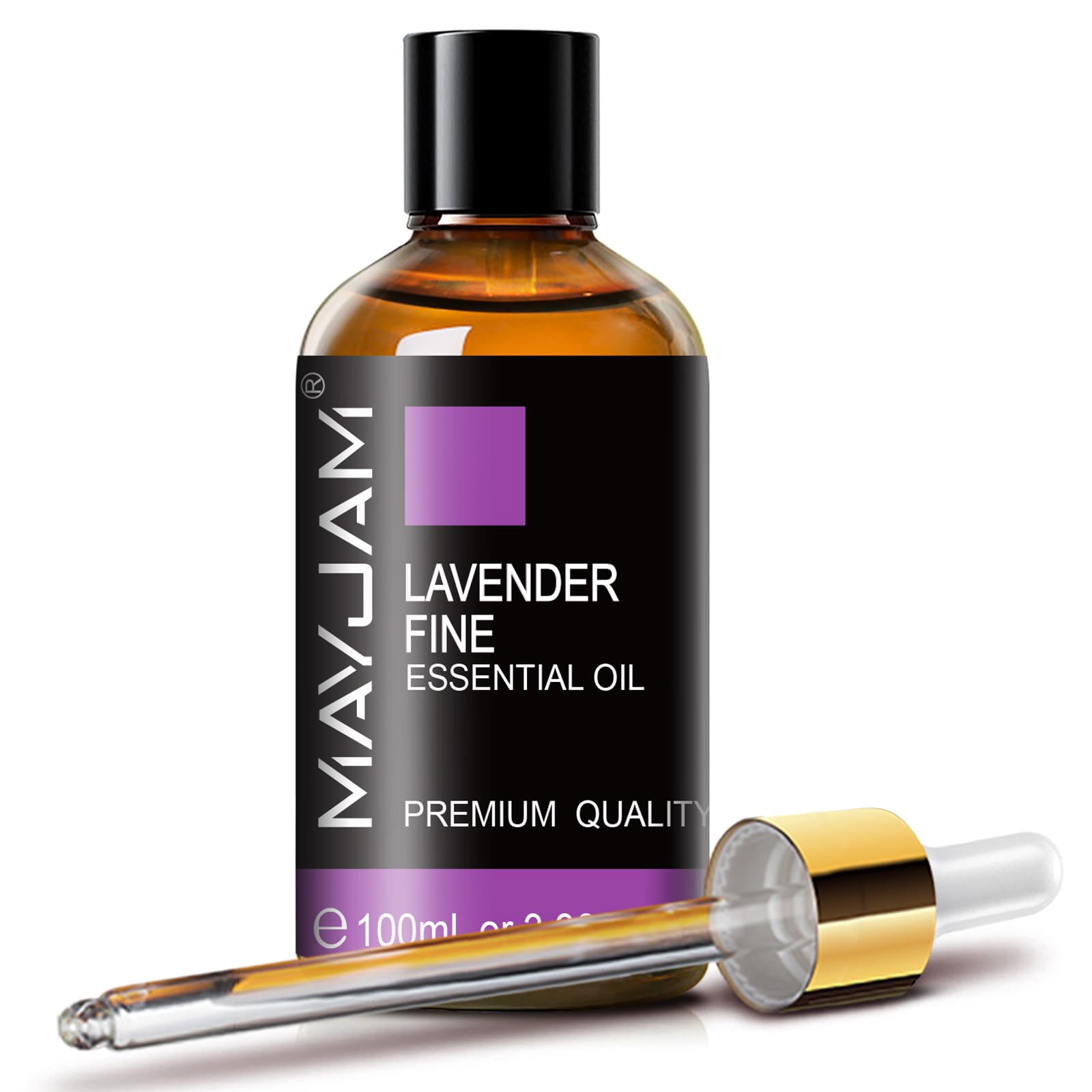 MAYJAM Lavender Fine Essential Oil 100ml amber glass bottle