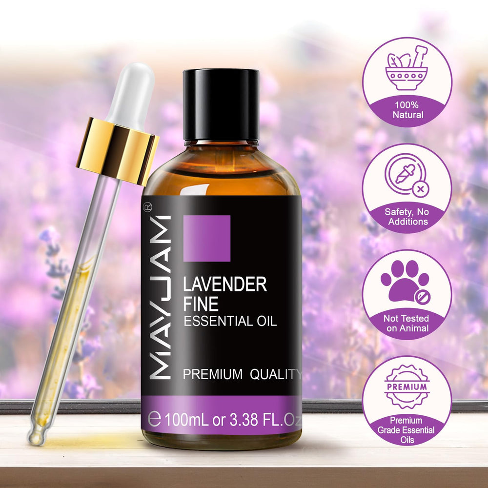 Elegant MAYJAM lavender oil gift set packaging