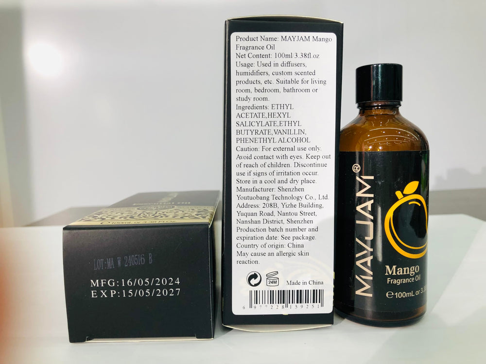 MAYJAM Mango Fragrance Oil 100ml bottle and packaging