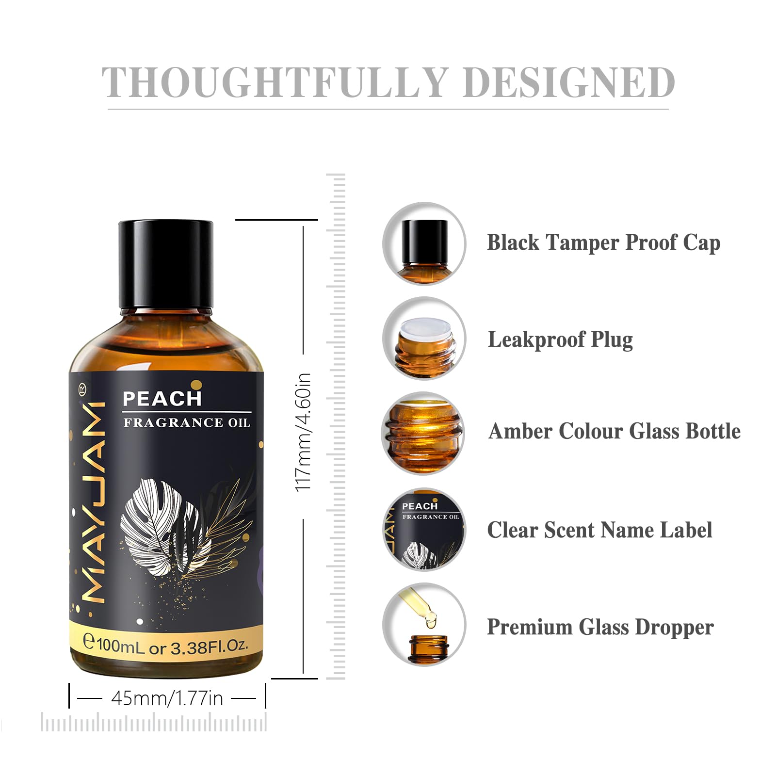 High-concentration peach fragrance oil suitable for DIY projects