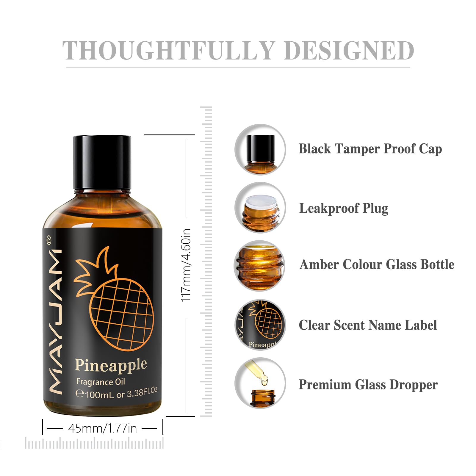 Elegant gift packaging for MAYJAM Pineapple fragrance oil