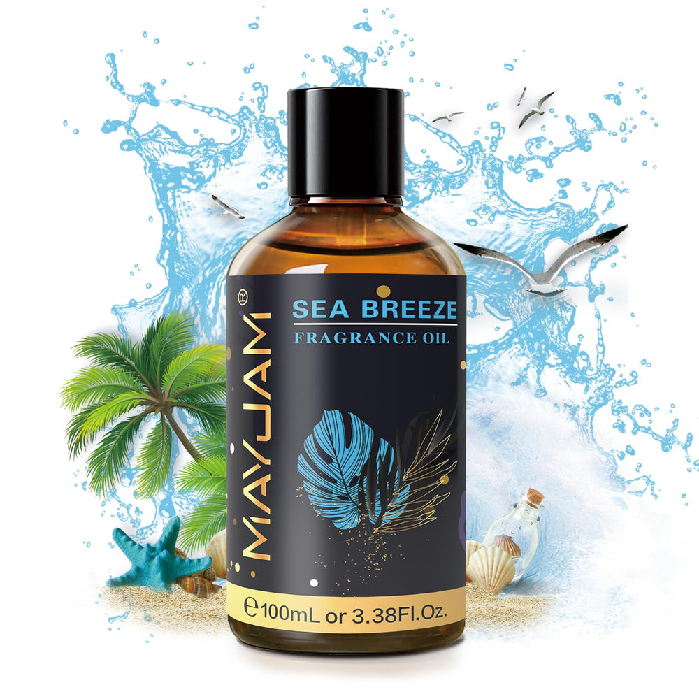 Label showing Sea Breeze fragrance oil notes