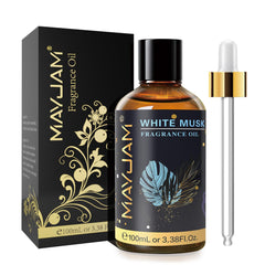 MAYJAM White Musk fragrance oil bottle with amber glass and dropper