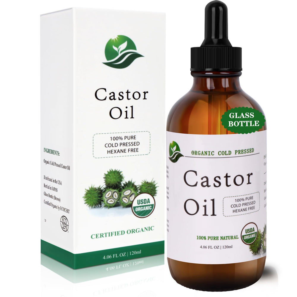 MAYLINK Castor Oil bottle front view showing pure, versatile conditioning for skin, lashes, and hair.
