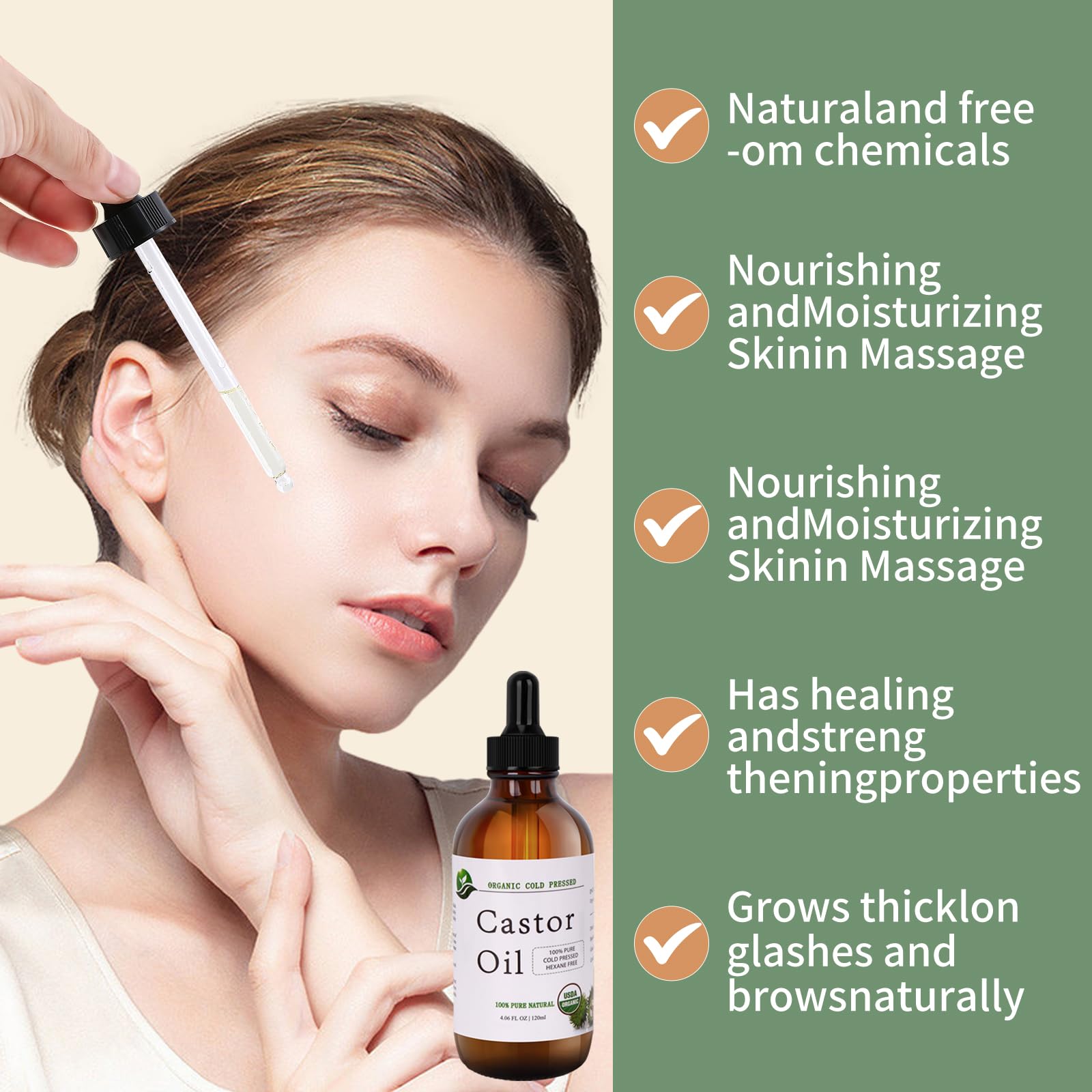 MAYLINK Castor Oil for eyebrows providing conditioning to support thicker-looking brows.