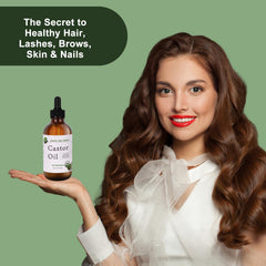 MAYLINK Castor Oil packaging with glass bottle and protective cap for safe storage.