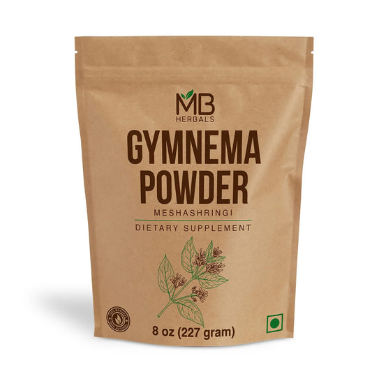 MB Herbals Gymnema Leaf Powder 8 oz / 227 g jar, 100% pure Gymnema Sylvestre (Meshashringi) powder