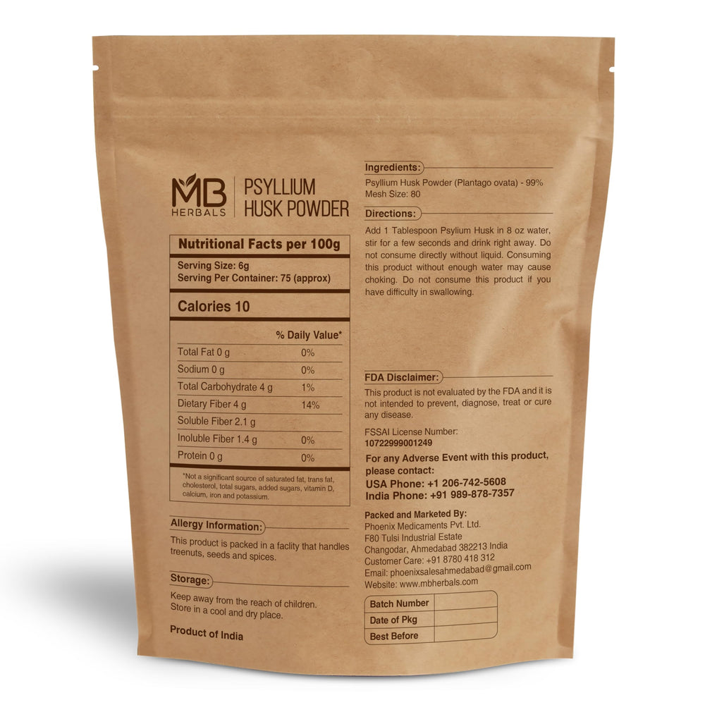 Psyllium husk powder used in baking and smoothies; keto-friendly, finely milled for smooth mixing