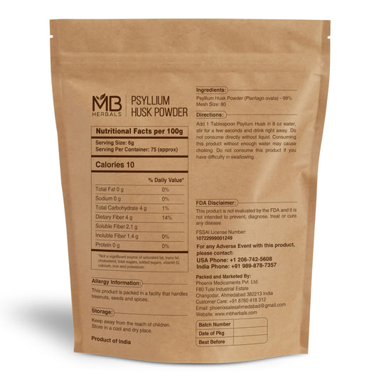 Psyllium husk powder used in baking and smoothies; keto-friendly, finely milled for smooth mixing