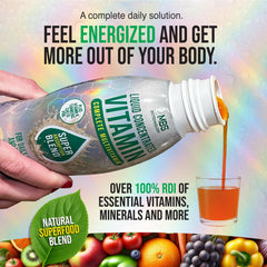 Real fruit and vegetable blend illustration on packaging