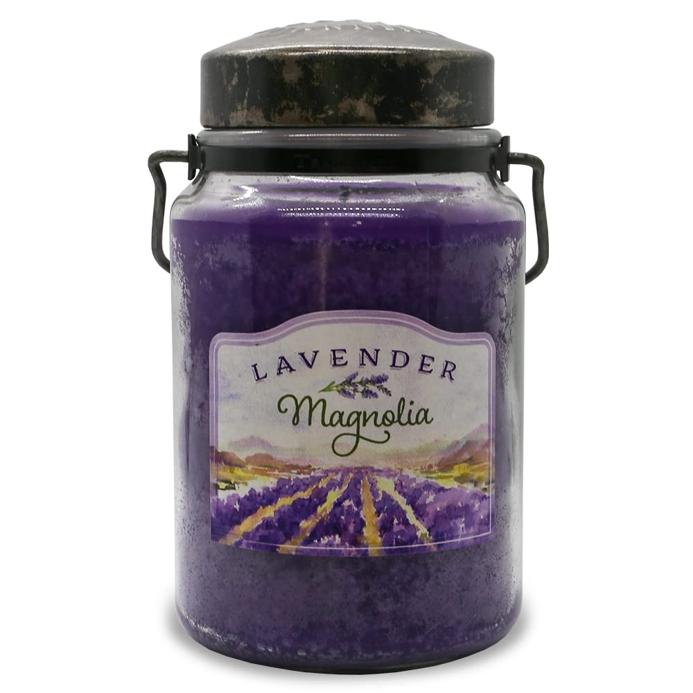 McCall’s Lavender Magnolia candle 26oz pour showcases calming floral scent for relaxing evenings.