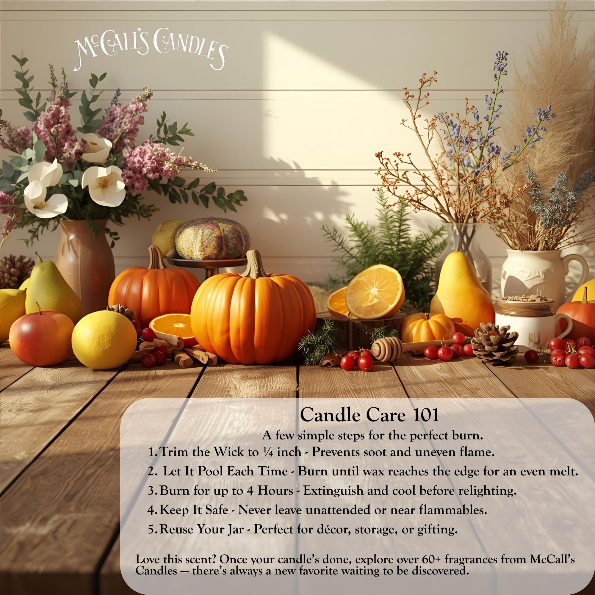 McCall’s reusable jar invites décor reuse and practical storage after candle life ends.
