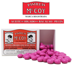 Front of box showing Mccoy Cod Liver Oil Extract Tablets 40
