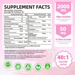 Close-up of Myo-Inositol 2000mg and D-Chiro Inositol 50mg per serving